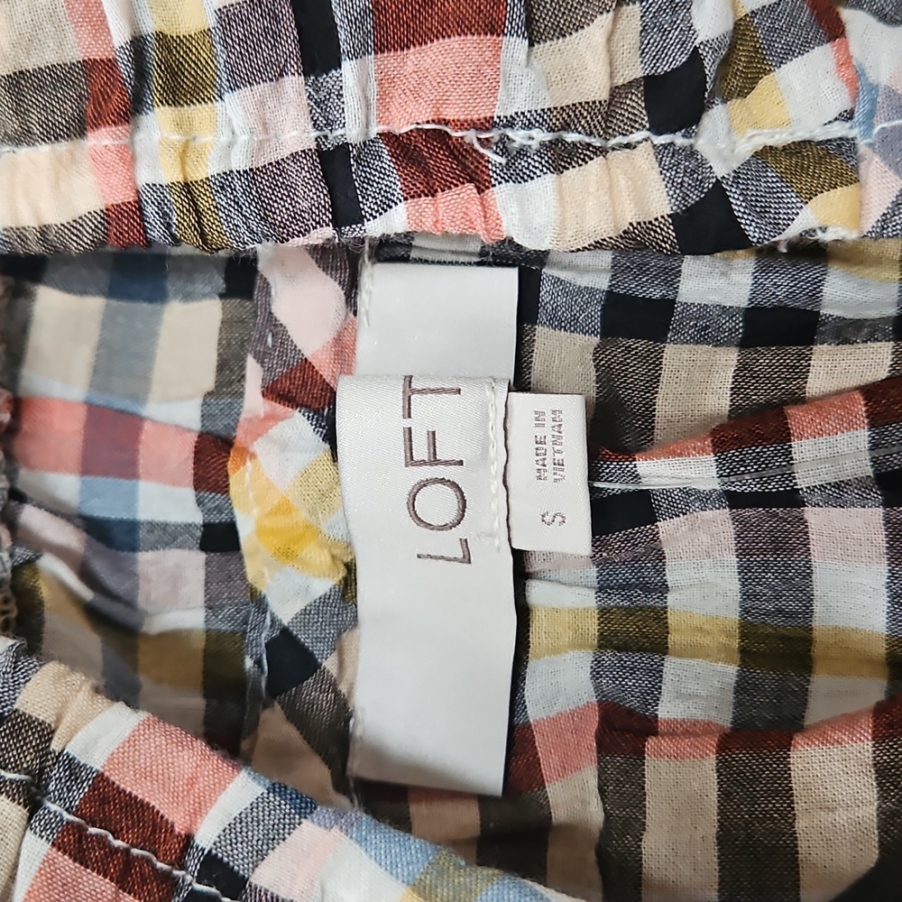 Loft Plaid Midi Dress S - Picture 2 of 4